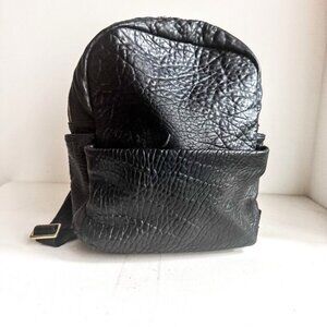 Status Anxiety Black Pebbled Leather Medium Backpack